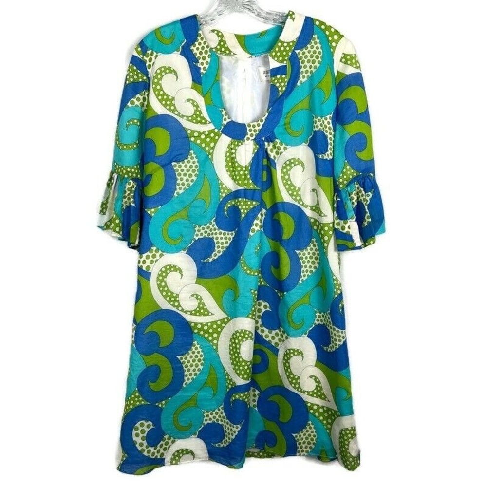 Skirtin Around Dress Women's Size 14 Shift Mod 60's Inspired Midi